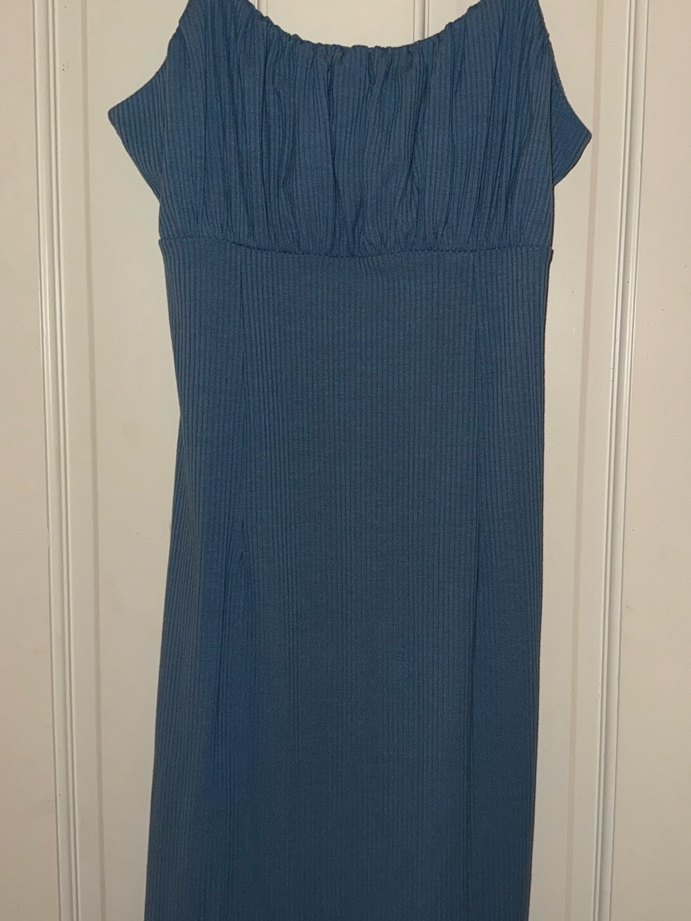 Blue Ribbed Women’s Dress
